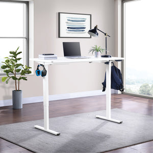 Primo 60" Sit/Stand Electric Height Adjustable Desk, White Base with White Top