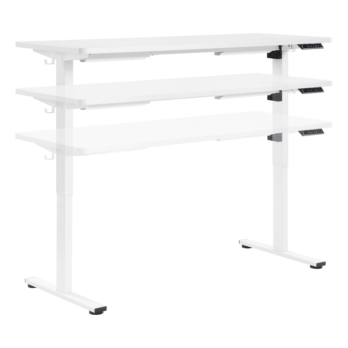 Primo 60" Sit/Stand Electric Height Adjustable Desk, White Base with White Top