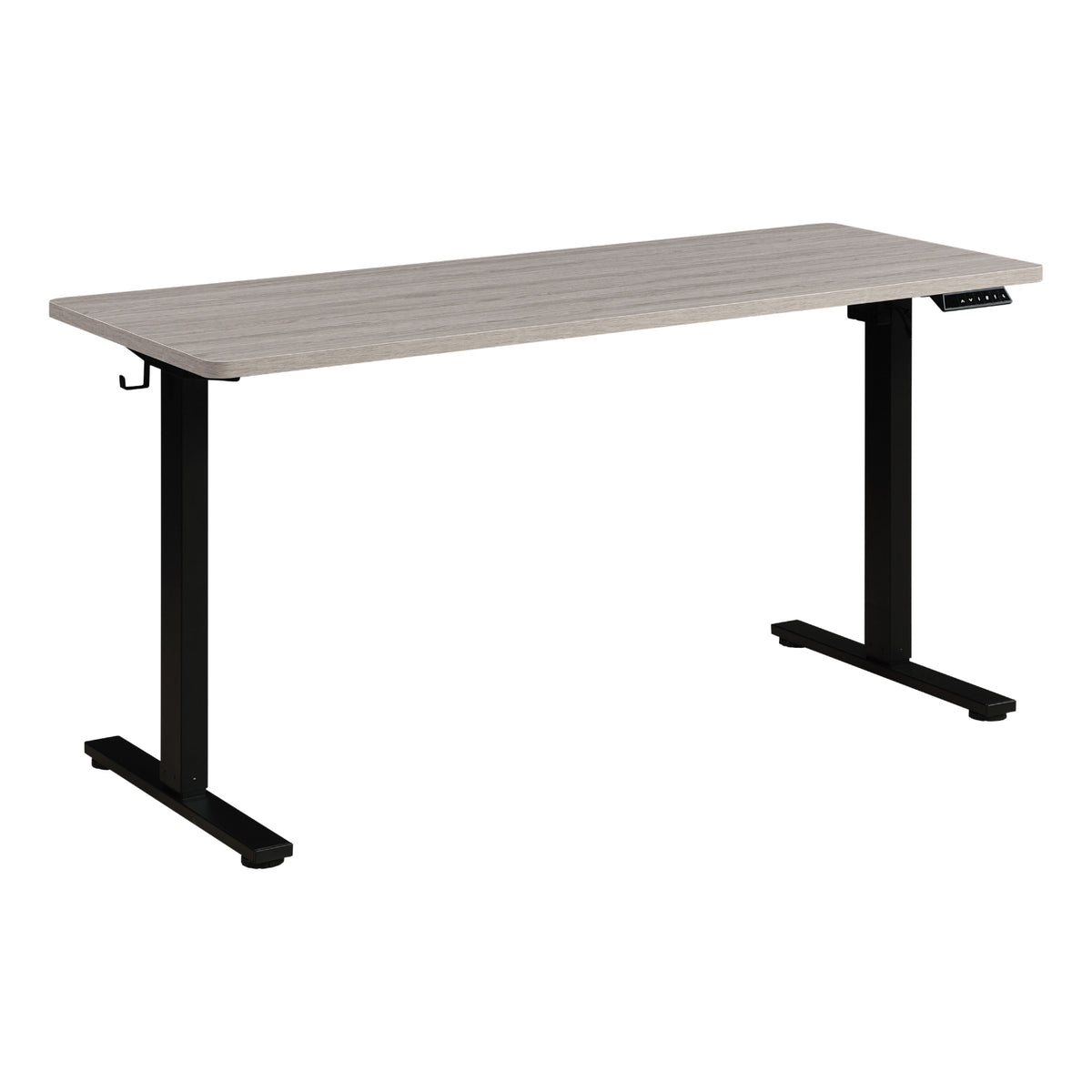 Primo 60" Sit/Stand Electric Height Adjustable Desk, Black Base with Light Grey Top