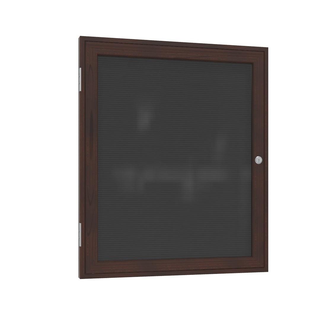 Ghent Enclosed Black Flannel Letterboard with Walnut Wood Frame