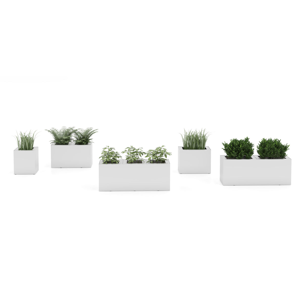 PIC Indoor Painted Steel Single Compartment Rectangular Planter, 17-11/16" W x 11-7/8" D x 13-3/8" H