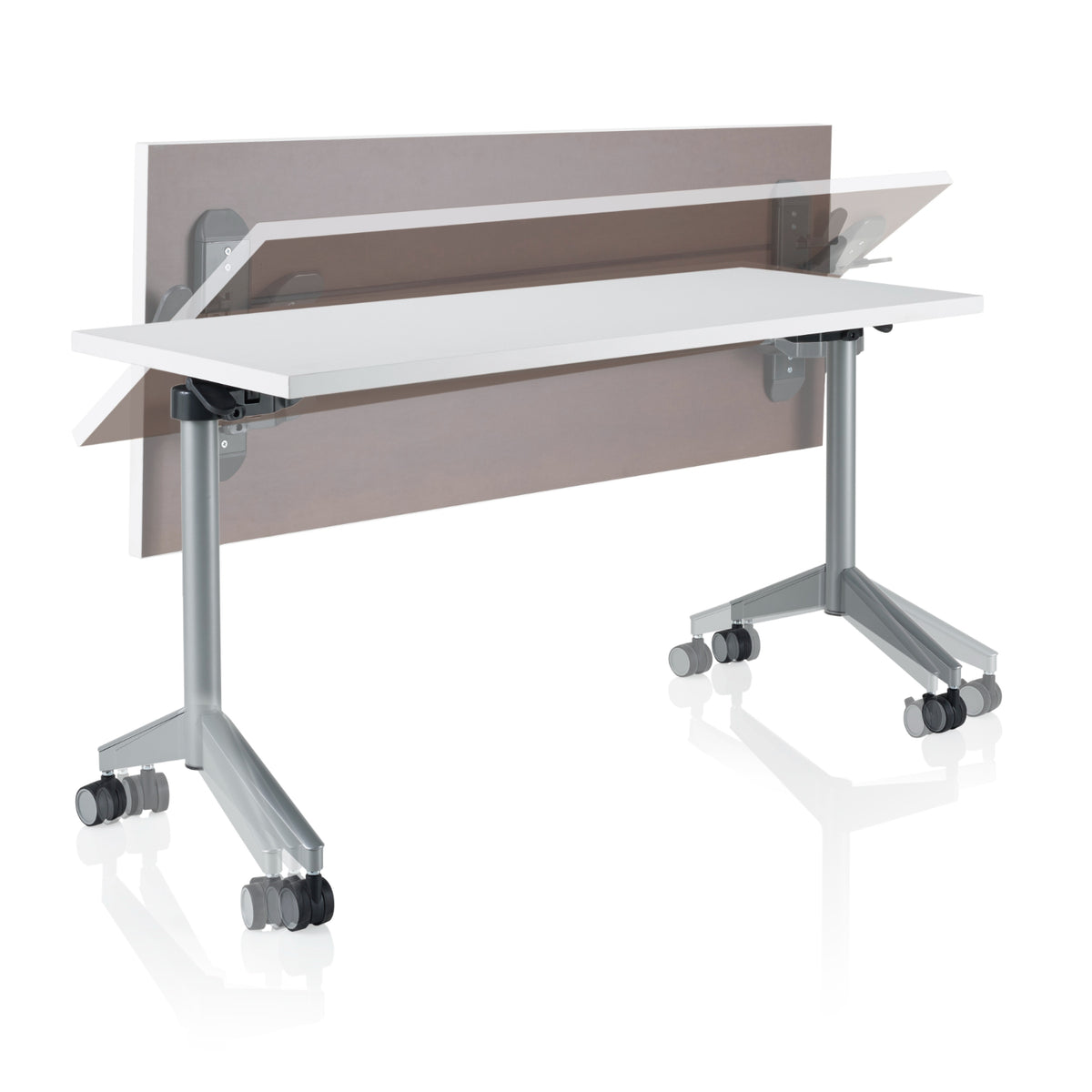 KI Pirouette Flip-Top/Nesting Rectangular Collaborative Table, Fixed Height "T"-Base (29" H), FREE SHIPPING