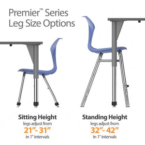 Premier Standing Height Collaborative Desk, 33-1/2" x 29-3/4" Gem