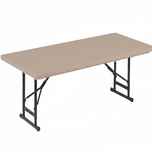 Correll Heavy Duty Commercial Use Blow Molded Folding Table, Adjustable Height, 24" x 48"