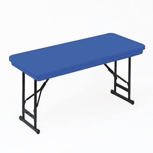 Correll Heavy Duty Commercial Use Blow Molded Folding Table, Adjustable Height, 24" x 48"