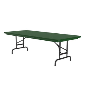 Correll Heavy Duty Commercial Use Blow Molded Folding Table, Adjustable Height, 30" x 60"