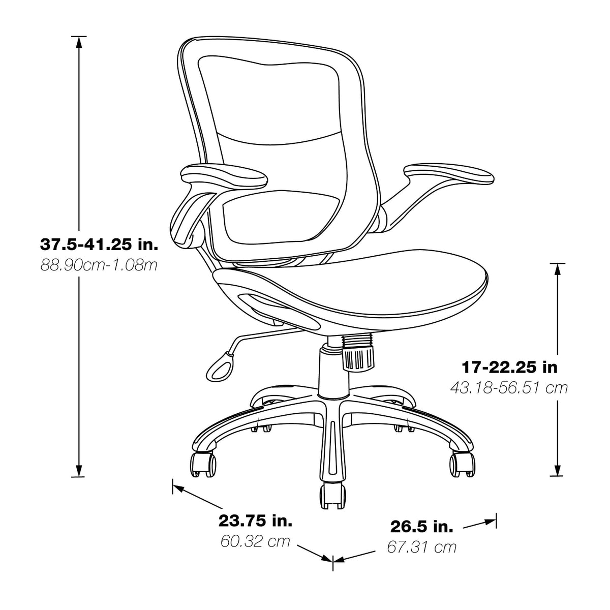 Riley Mesh Seat and Back Manager’s Chair with Padded Flip Arms