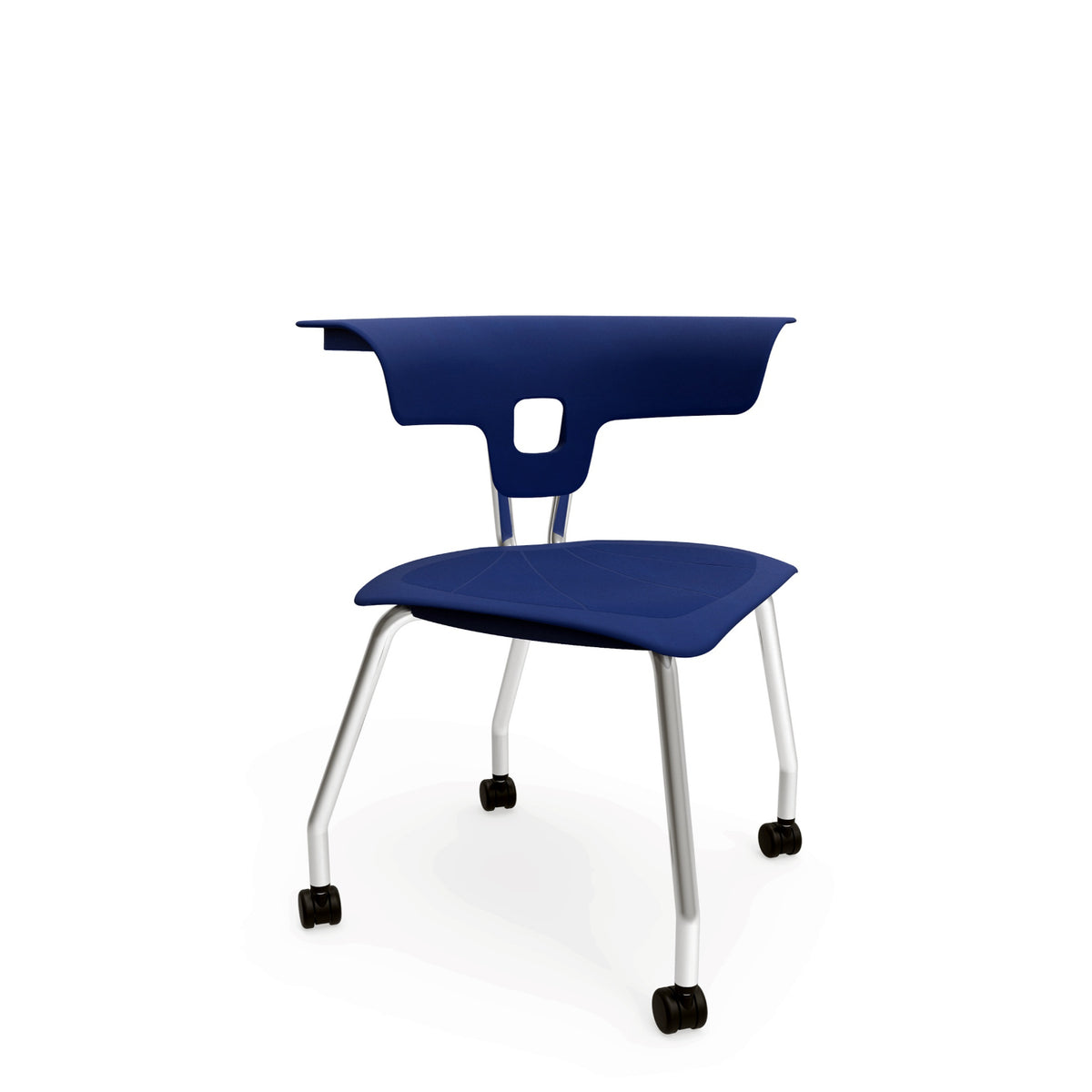 KI Ruckus 4-Leg Chair with Casters, Polypropylene Seat, 18" Seat Height, FREE SHIPPING