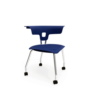KI Ruckus 4-Leg Chair with Casters, Polypropylene Seat, 18" Seat Height, FREE SHIPPING