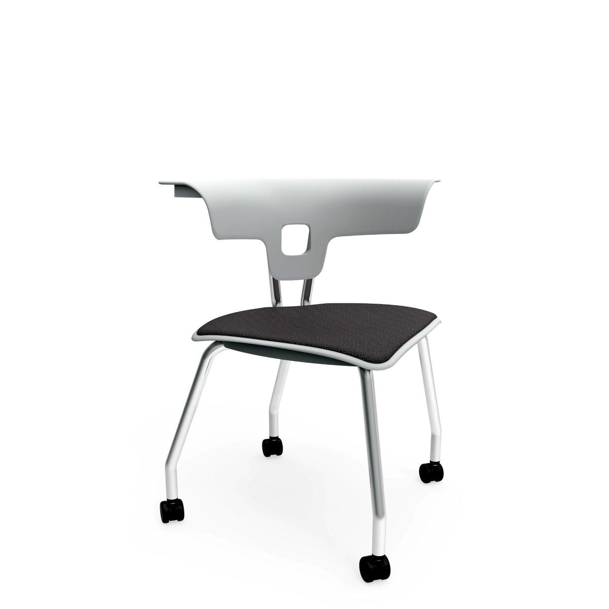 KI Ruckus 4-Leg Chair with Casters, Upholstered Seat, 18" Seat Height, FREE SHIPPING