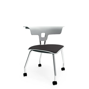 KI Ruckus 4-Leg Chair with Casters, Upholstered Seat, 18" Seat Height, FREE SHIPPING