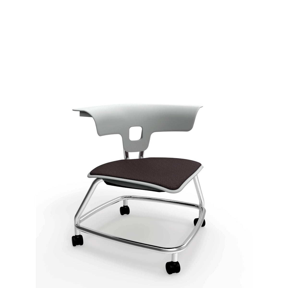KI Ruckus Stack Chair with Casters, Upholstered Seat, 15" Seat Height, FREE SHIPPING