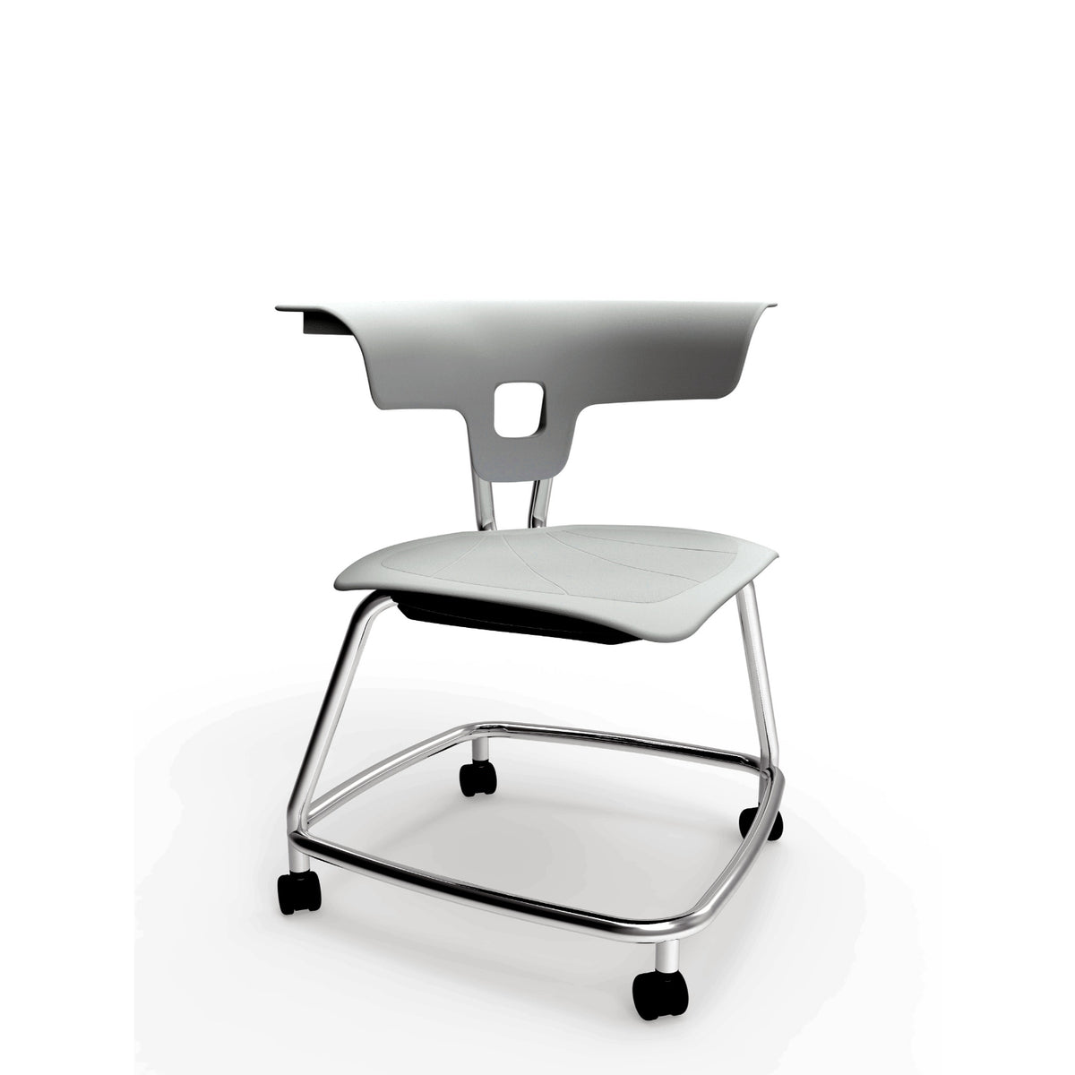 KI Ruckus Stack Chair with Casters, Polypropylene Seat, 18" Seat Height, FREE SHIPPING