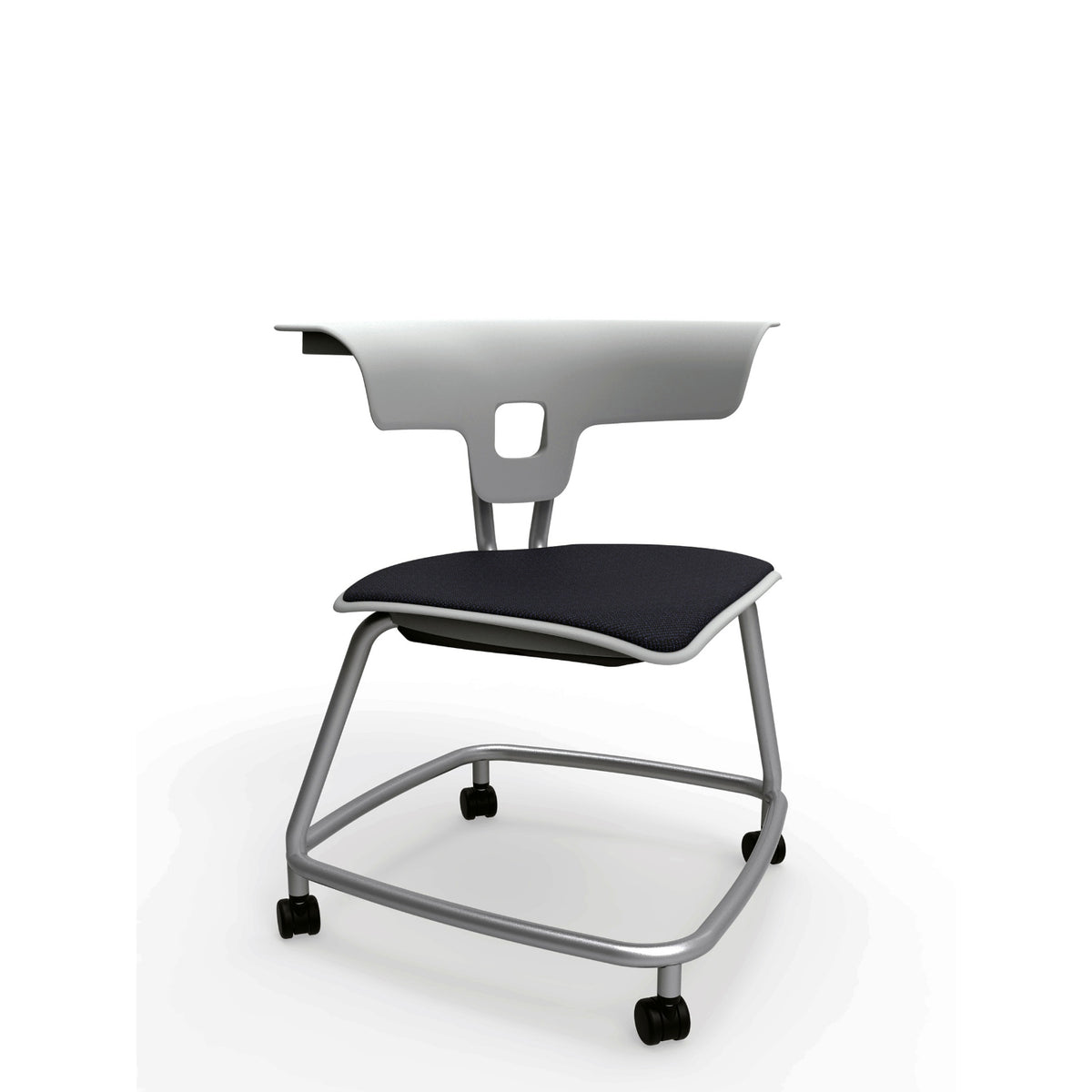KI Ruckus Stack Chair with Casters, Upholstered Seat, 18" Seat Height, FREE SHIPPING