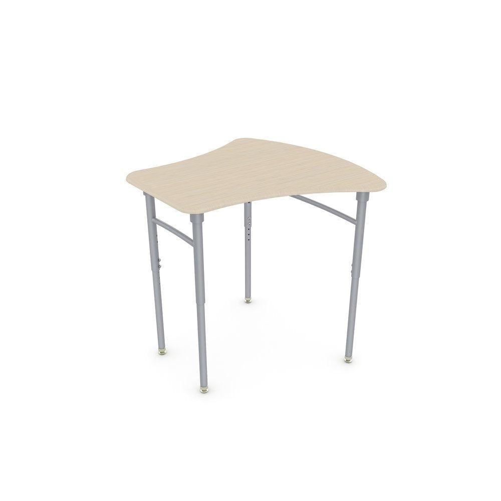 Classroom Desk and Chair Package, 24 Kaleidoscope Adjustable Height Vertebrae Desks with Solid Plastic Tops, 24 Ovation Stack Chairs