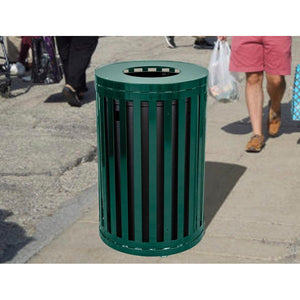 Streetscape Outdoor Trash Receptacle, 45-Gallon Capacity