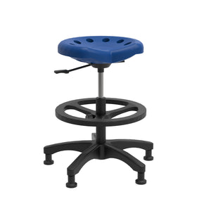 Diversified Spaces Tractor Stool with Polyurethane Seat, Medium Height with Footrest