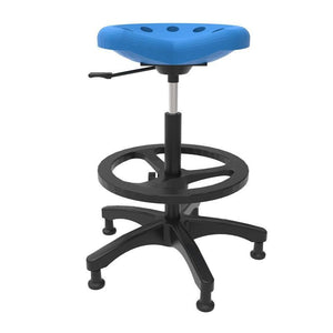 Diversified Spaces Tractor Stool with Polyurethane Seat, Tall Height with Footrest