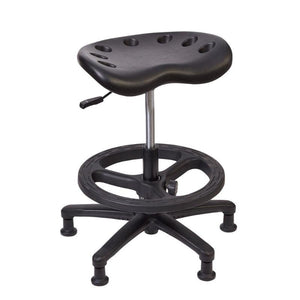 Diversified Spaces Tractor Stool with Polyurethane Seat, Medium Height with Footrest