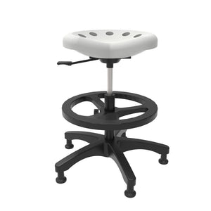 Diversified Spaces Tractor Stool with Polyurethane Seat, Medium Height with Footrest