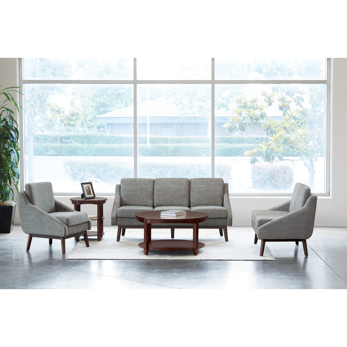 SL4400 Series Mid-Century Club Chair with Coffee Finish Legs