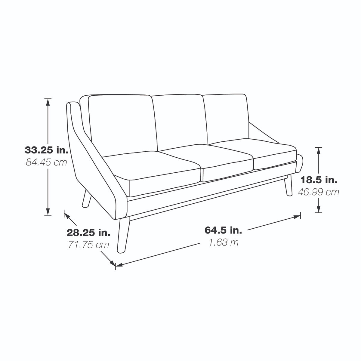 SL4400 Series Mid-Century Sofa with Coffee Finish Legs