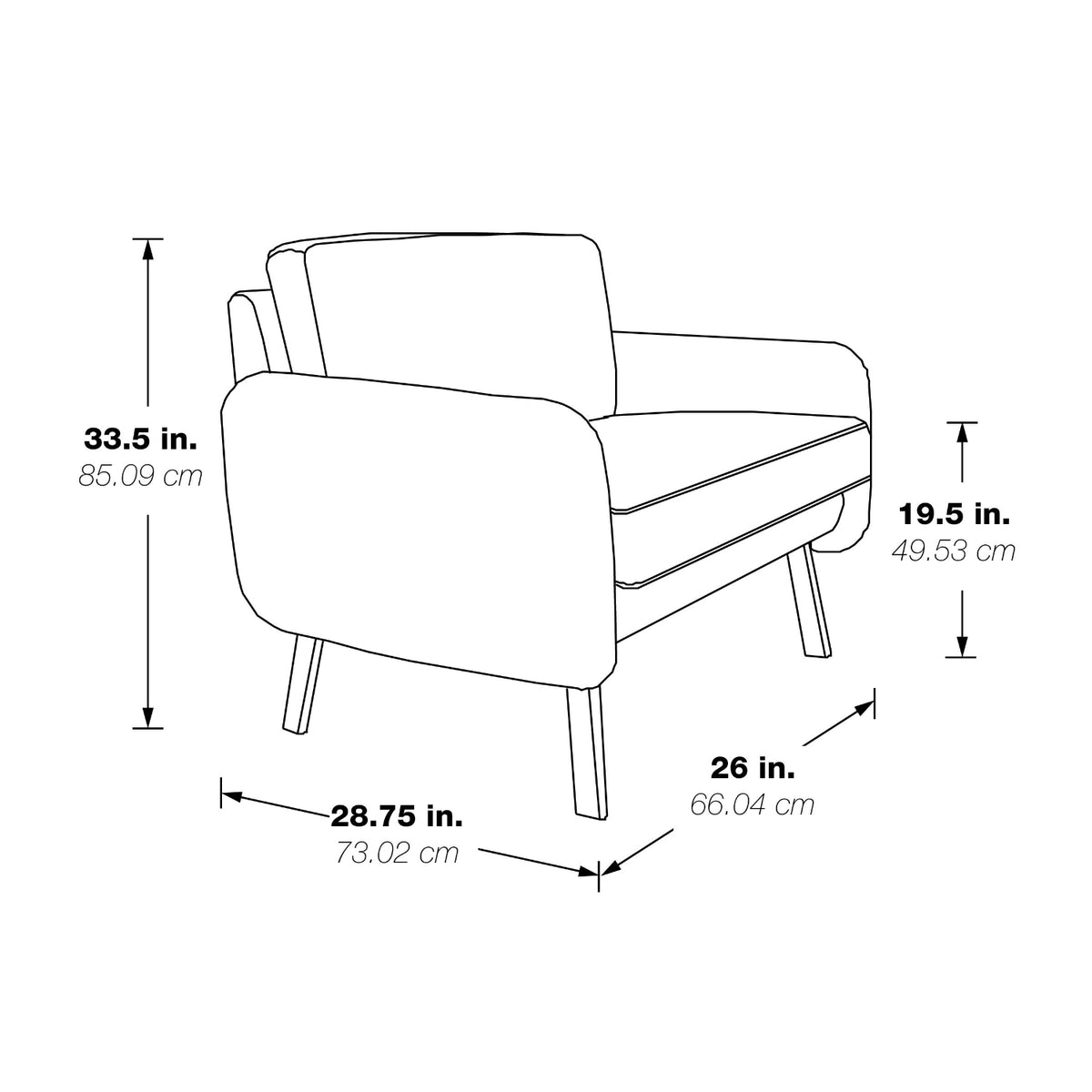 SL5600 Series Lounge Chair with Chrome Finish Legs