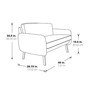 SL5600 Series Loveseat with Chrome Finish Legs