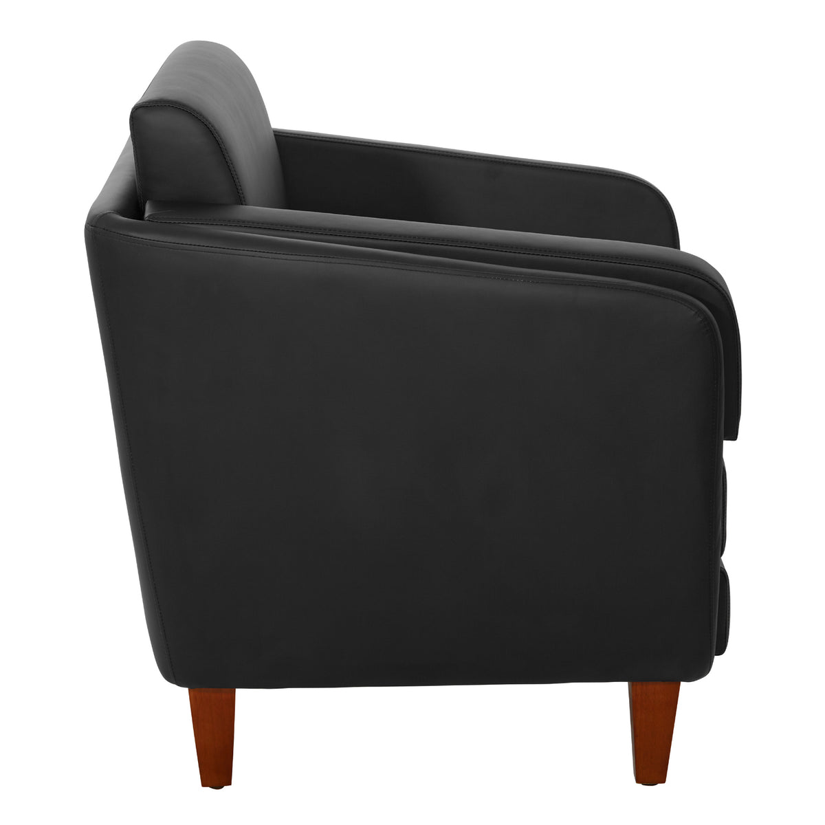 SL59400 Series Black Faux Leather Club Chair with Cherry Leg Finish