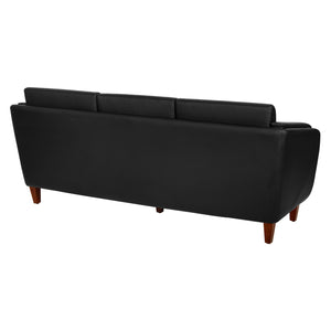 SL59400 Series Black Faux Leather Sofa with Cherry Leg Finish