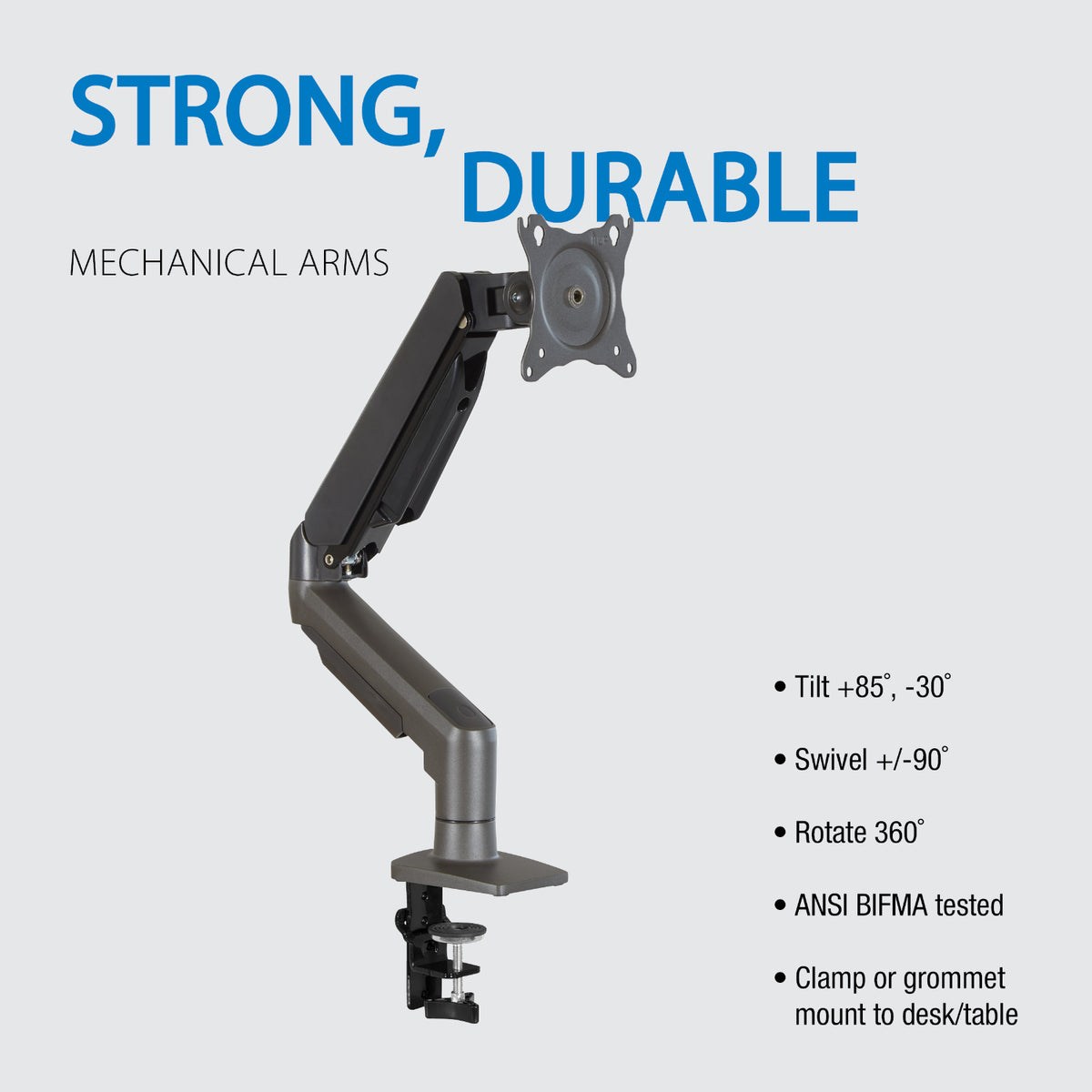 Axios Monitor Arm, Single Arm, Charcoal Finish