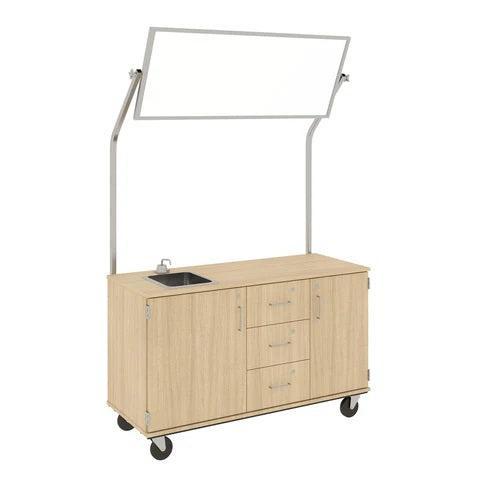 59″ Wide Demonstration Station With Sink and Mirror, Lockable