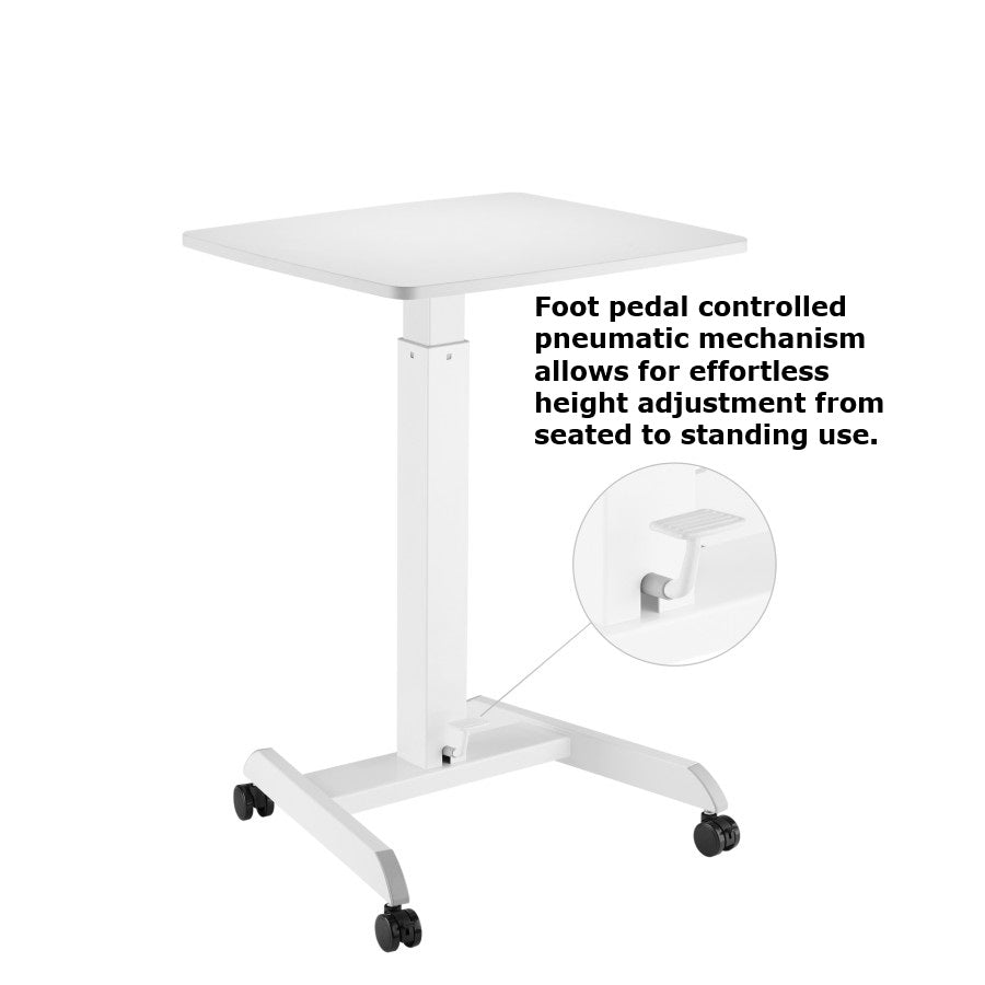 Kantek Mobile Height Adjustable Sit Stand Desk, Compact
