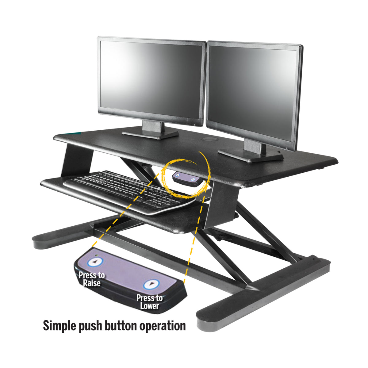 Kantek Electric Sit to Stand Workstation - Black