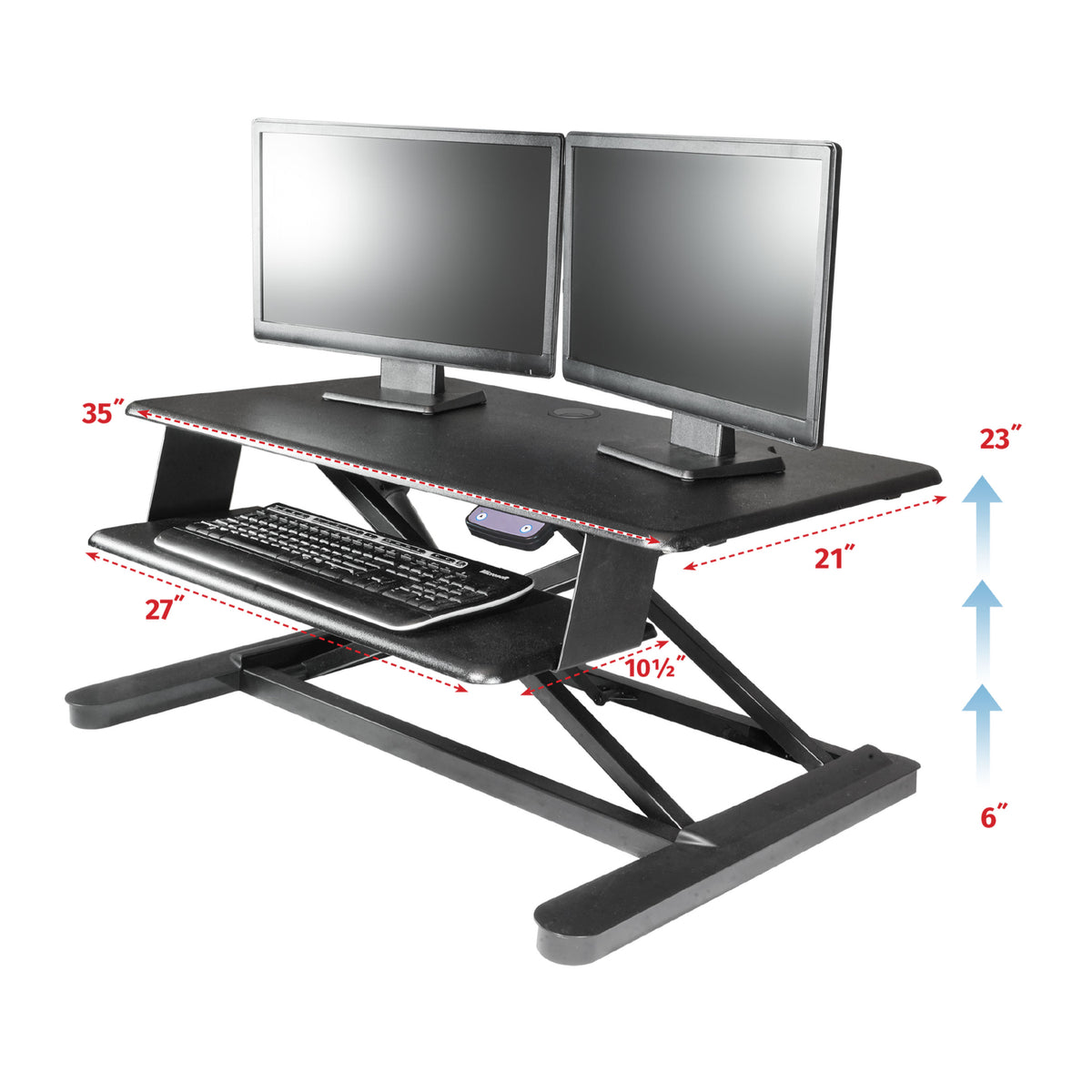 Kantek Electric Sit to Stand Workstation - Black