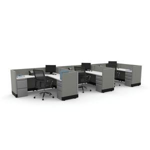 Systems In Stock Three 6' x 6' L-Shape Workstations, 39" H