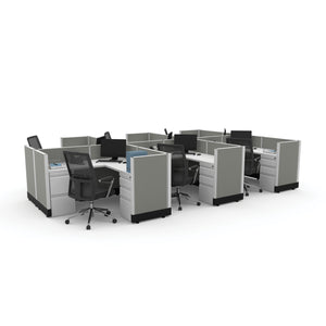 Systems In Stock Six 5' x 5' L-Shape Workstations, 39" H
