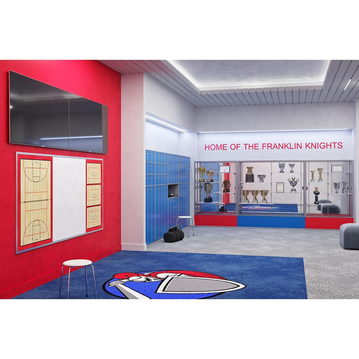 Spirit Series Floor Display Case, 60"W x 72"H x 16"D