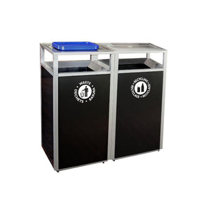 Storlek Indoor Painted Steel Waste Receptacle with Tray Top, Waste Top Opening