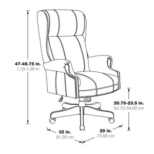 Traditional Executive High-Back Chair with Padded Arms