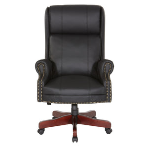 Traditional Executive High-Back Chair with Padded Arms
