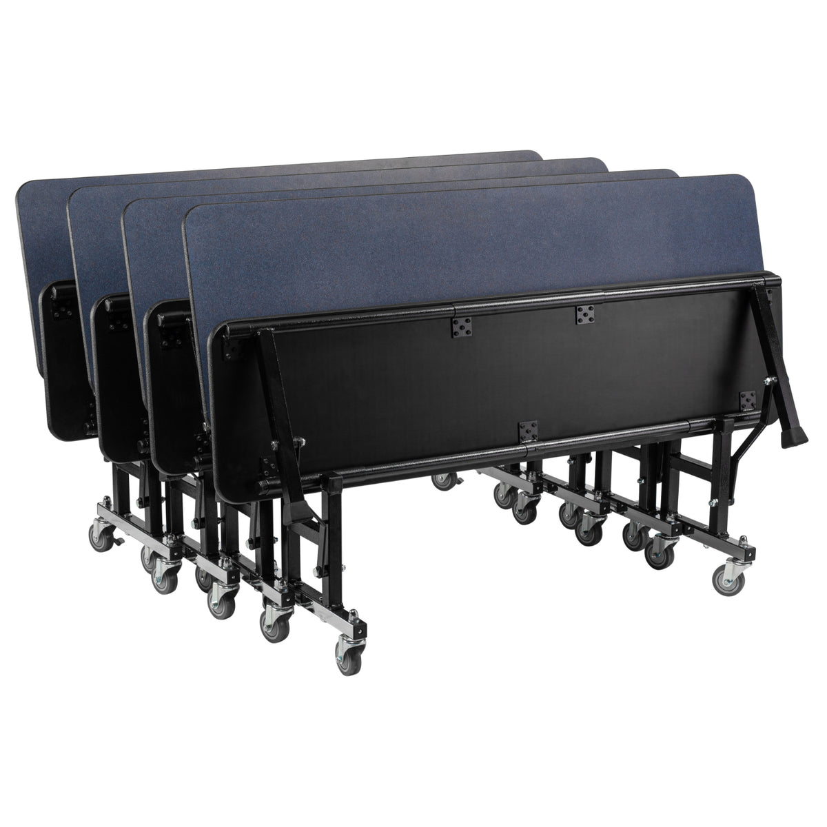 Quick Ship ToGo Bench, 60", MDF Core, ProtectEdge, Textured Black Frame, Navy Legacy Back/Bench