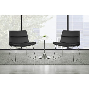 Lounge Chair with Padded Silver Ion Technology Dillon Seat and Back, Sled Style Chrome Finish Base