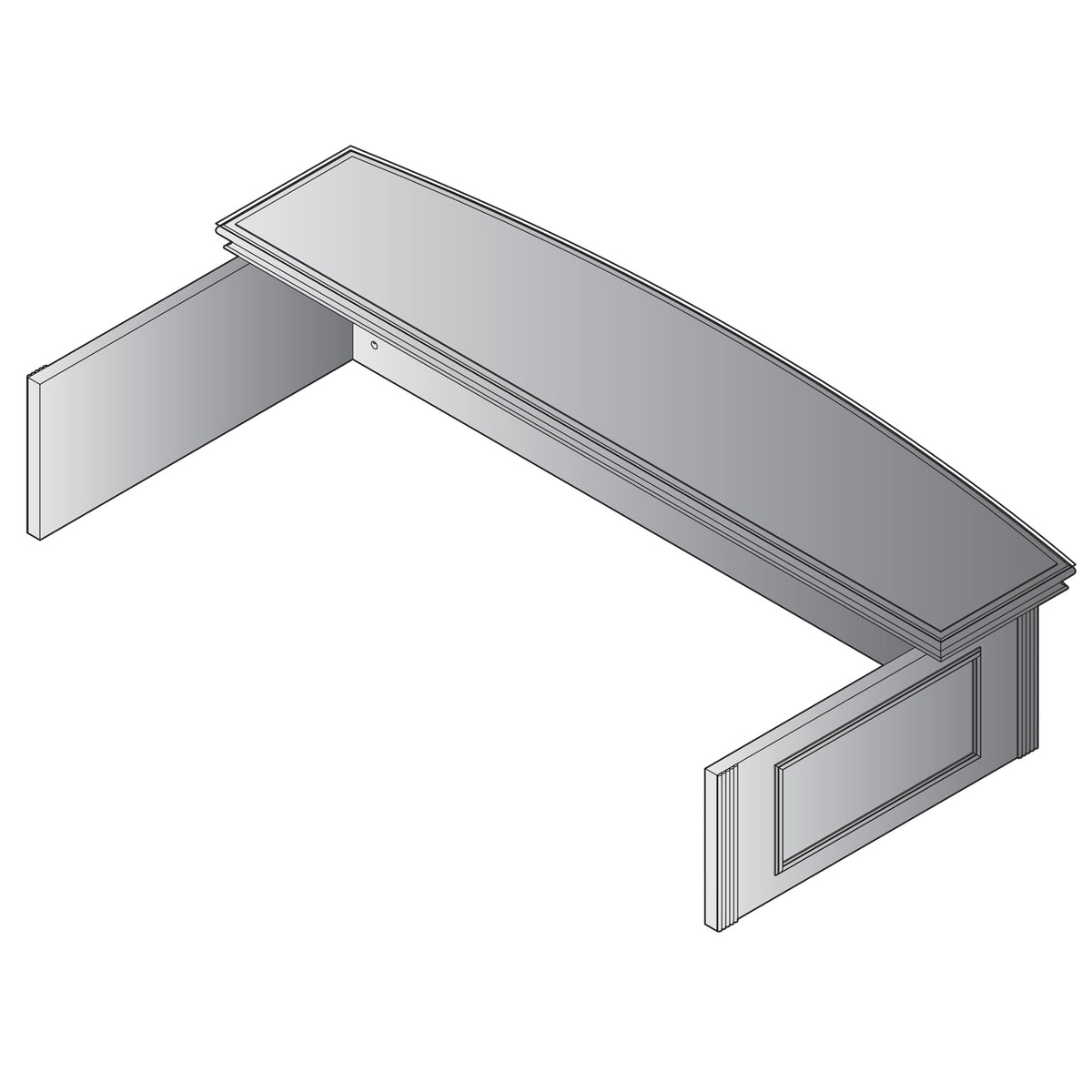 Townsend Traditional Reception Station for 72" x 36" Desks, 72" x 37" x 15.5" H