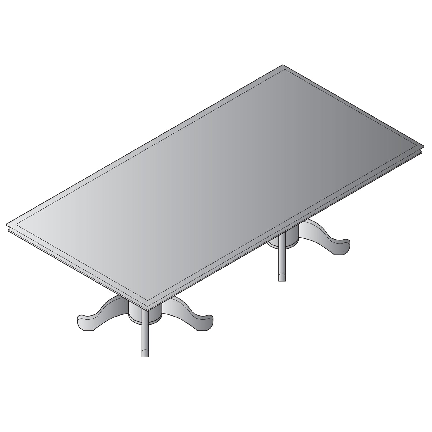 Townsend Traditional Rectangular 6 Ft. Conference Table with Queen Anne Base, 72" x 36" x 30" H