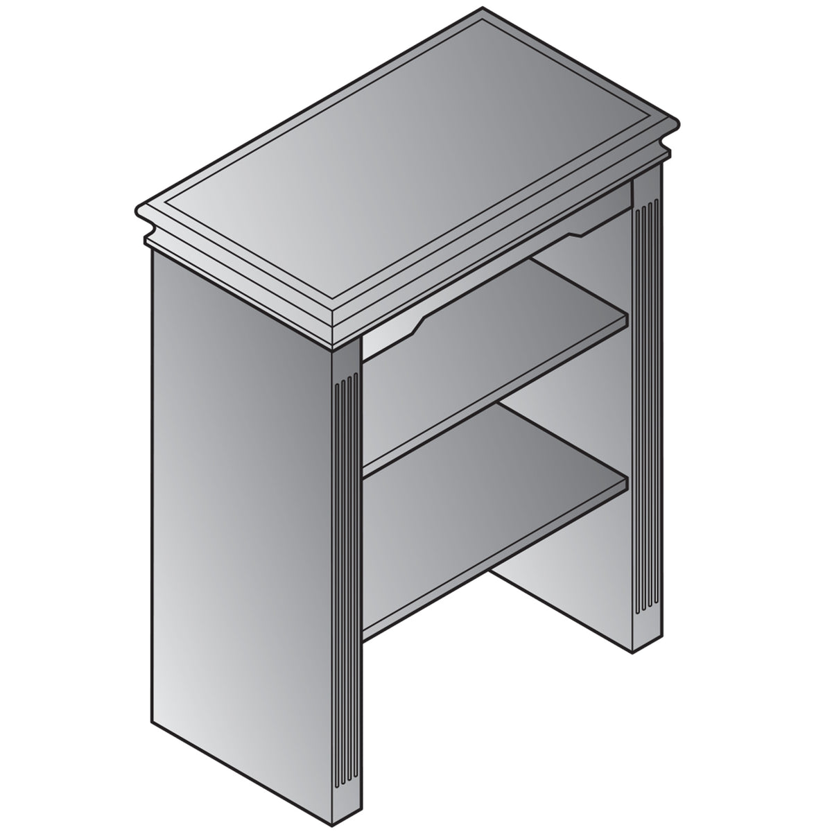 Townsend Traditional Open Hutch, 36" x 20" x 45" H