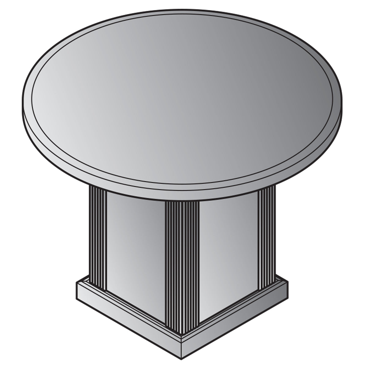 Townsend Traditional 48" Round Table with Square Base