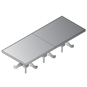 Townsend Traditional Rectangular 10 Ft. Conference Table with Queen Anne Bases
