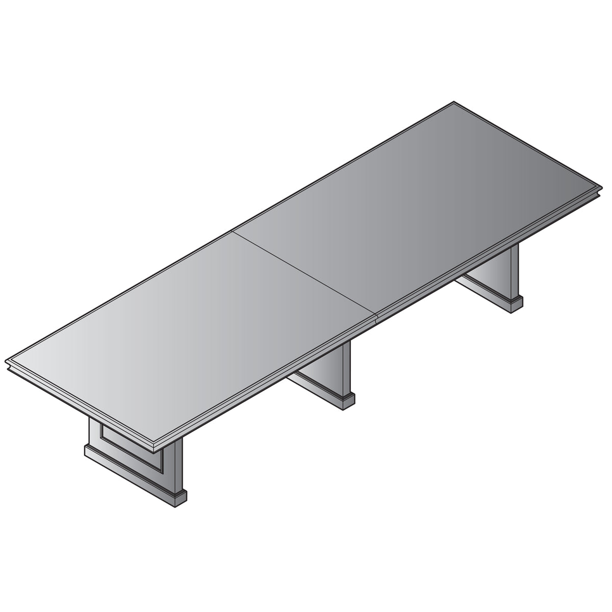 Townsend Traditional Rectangular 12 Ft. Conference Table, 144" x 48" x 30