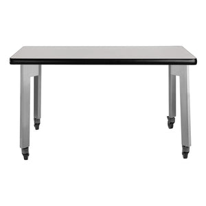 Titan Mobile Table, 42" x 72", Standard High Pressure Laminate Top with Particleboard Core and T-Mold Edge